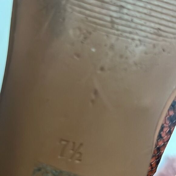 MADEWELL THE EMILIA SNAKE EMBOSSED LEATHER  MULE SIZE 7 1/2 - Picture 3 of 8